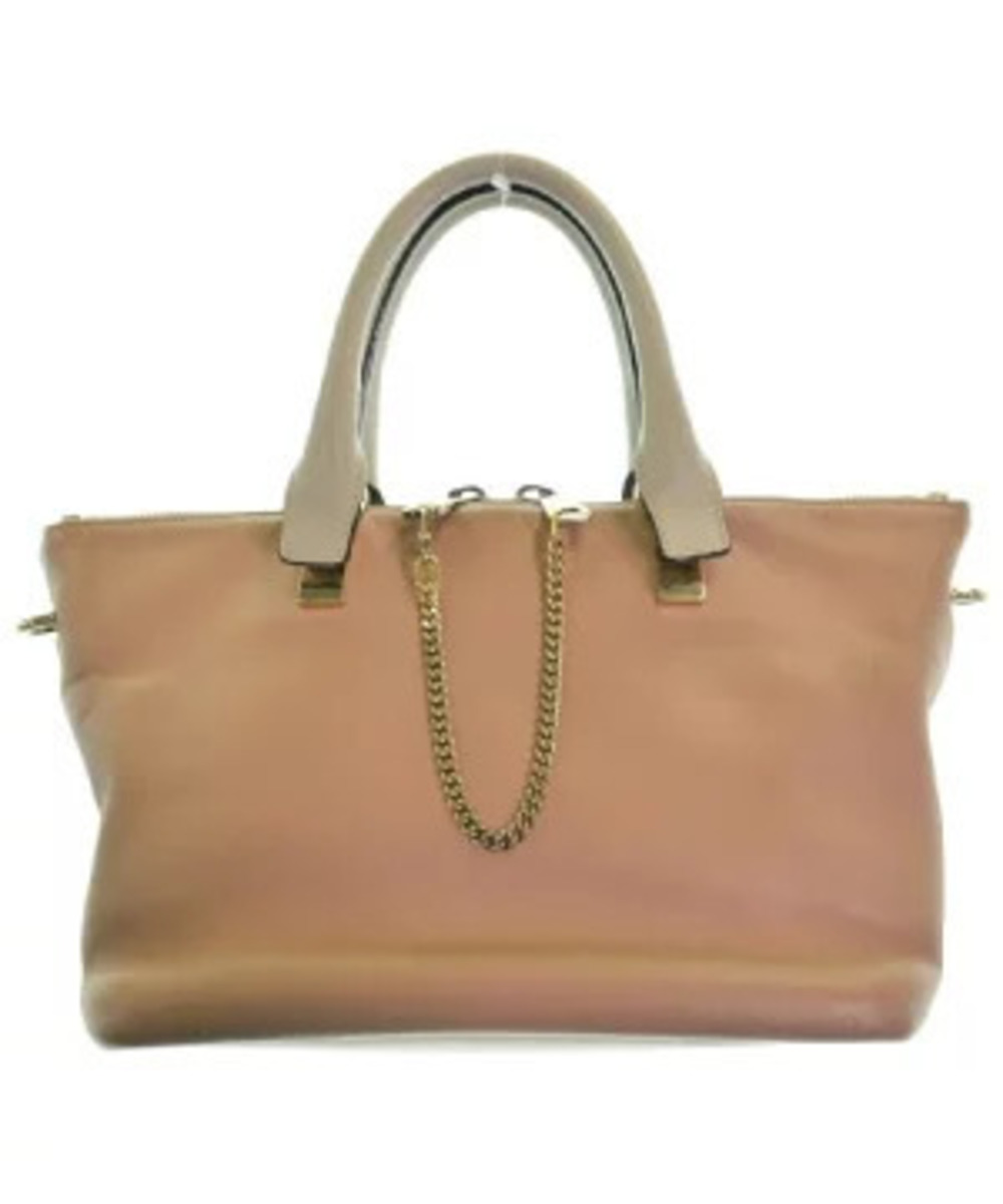 Chloe Baylee 2way handbag two tone leather Beige Beige Tan